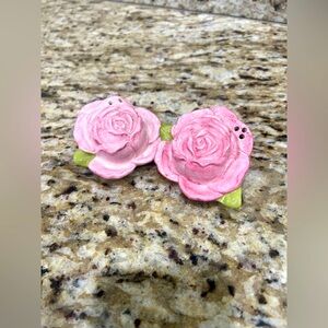 Pink Rose Salt and Pepper Shakers